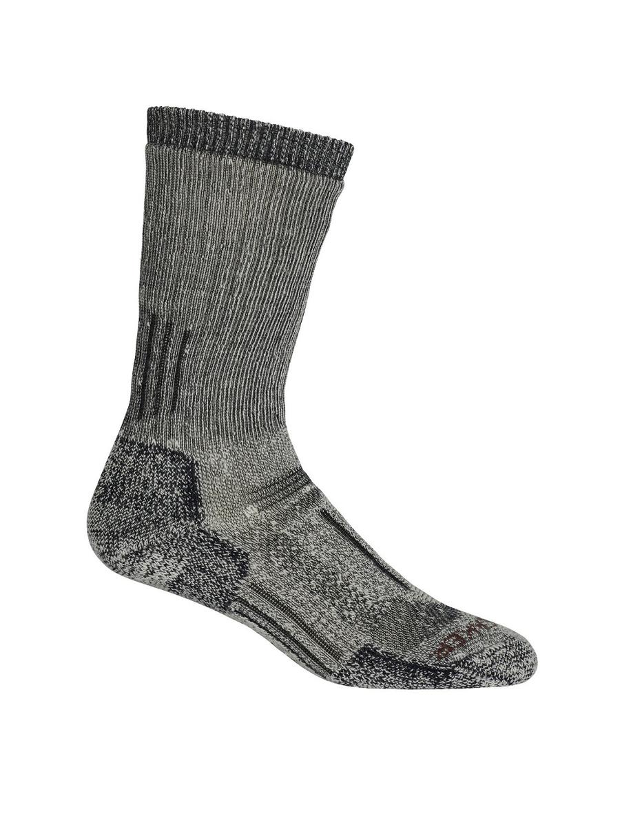 Women\'s Icebreaker Merino Mountaineer Mid Calf Socks Jet Heather / Espresso | CA 1507JPQJ